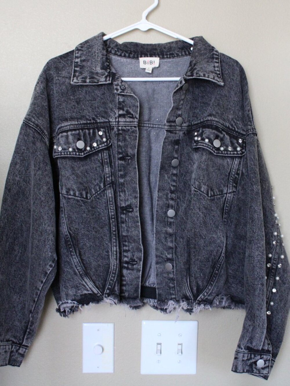 BIBI Black Jean Jacket w/ Embellishment